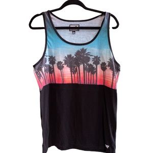 Neff Palm Tree Black and Tropical Block Tank Top